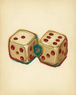 Two ivory dice side by side